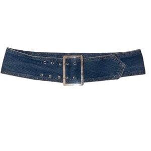 Baby Phat wide belt in Dark Blue denim